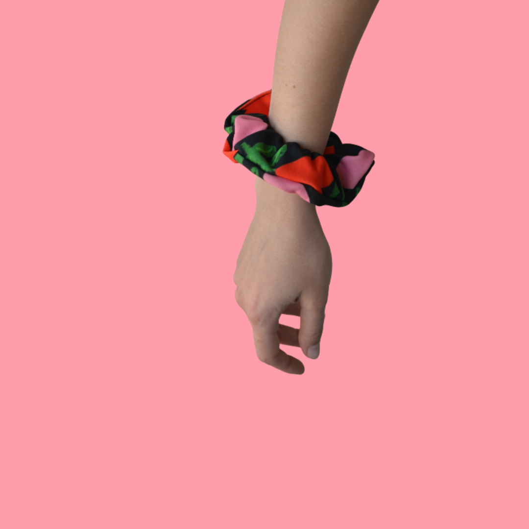 Scrunchie Σούρα Μαλλιών Black Hearts