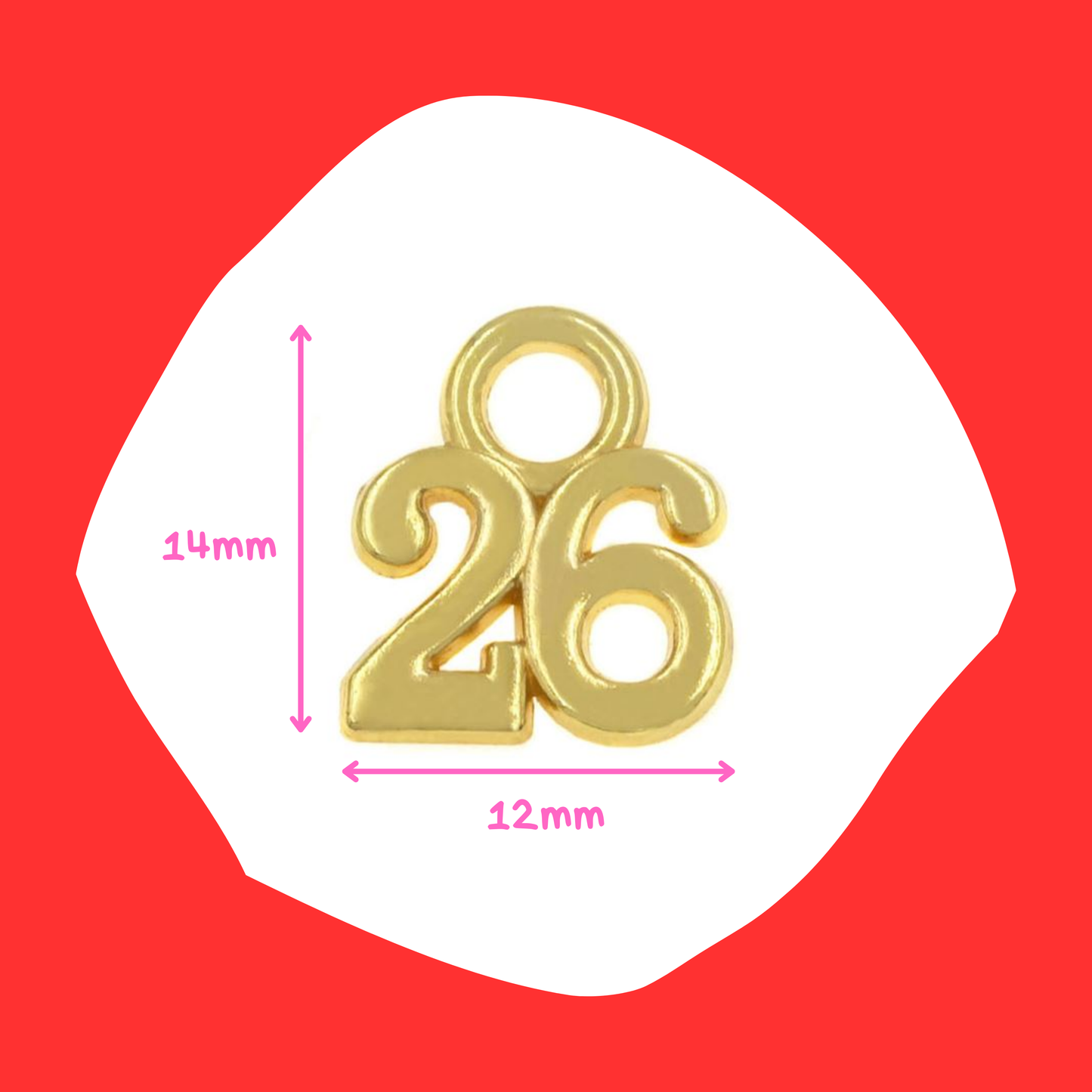 Κρεμαστό Χειροποίητο Κεραμικό Χριστουγεννιάτικο Γούρι 2026 Ροζ με Κόκκινη Καρδιά