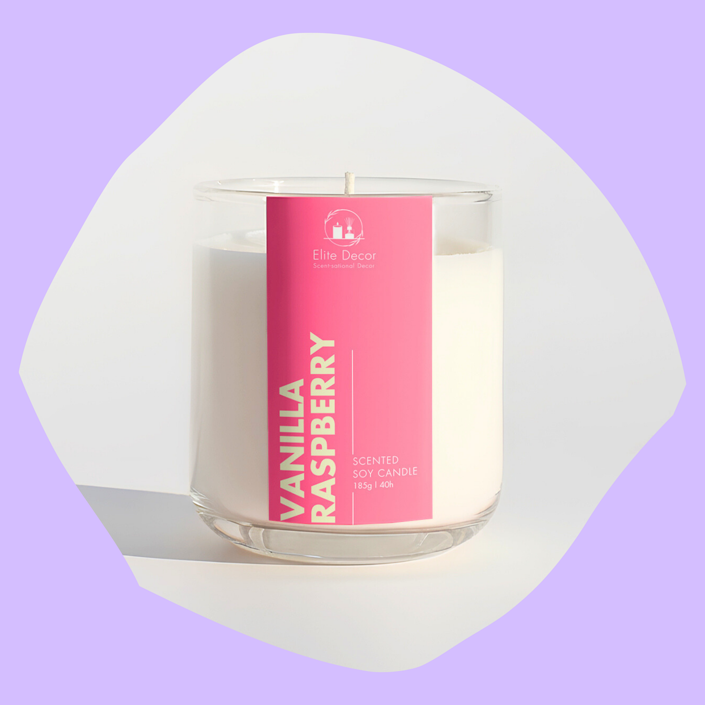 Αρωματικό Κερί Σόγιας σε Γυάλινο Δοχείο Vanilla Raspberry 185gr