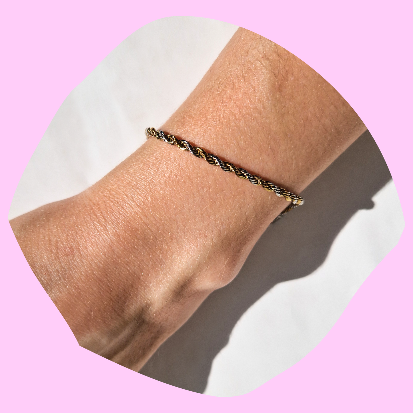 Βραχιόλι Ατσάλινο Δίχρωμο Χρυσό-Ασημένιο