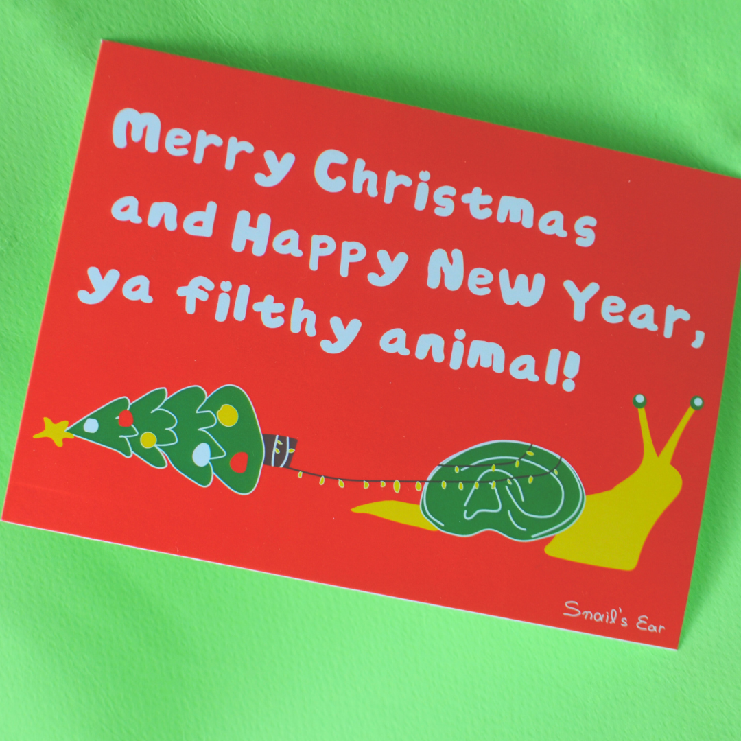 Χριστουγεννιάτικη Ευχετήρια Κάρτα Merry X-mas & A Happy New Year Ya Filthy Animal