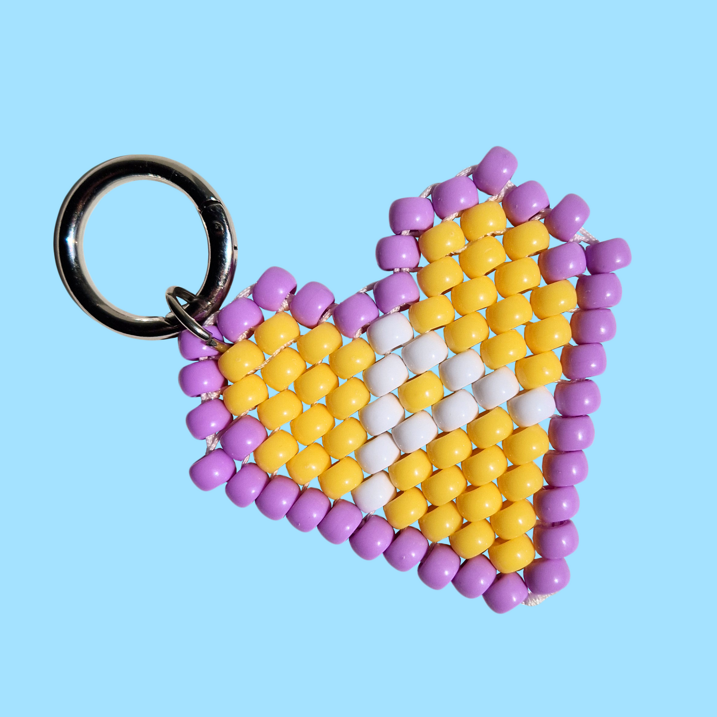 Μπρελόκ Τσάντας Χειροποίητο Custom από Χάντρες Καρδιά Με Μονόγραμμα