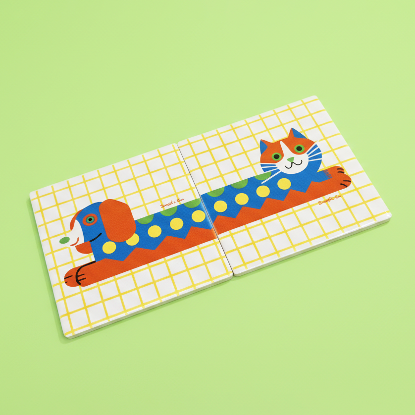 Κεραμικό Σετ Σουβέρ Σκύλος και Γάτα