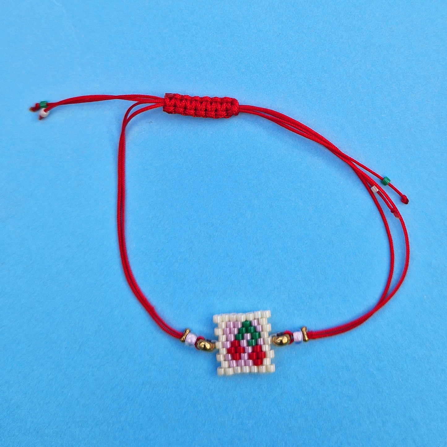 Μαρτάκι Χειροποίητο Κερασάκια από Χάντρες Miyuki και Μακραμέ για Ενήλικες και Παιδιά