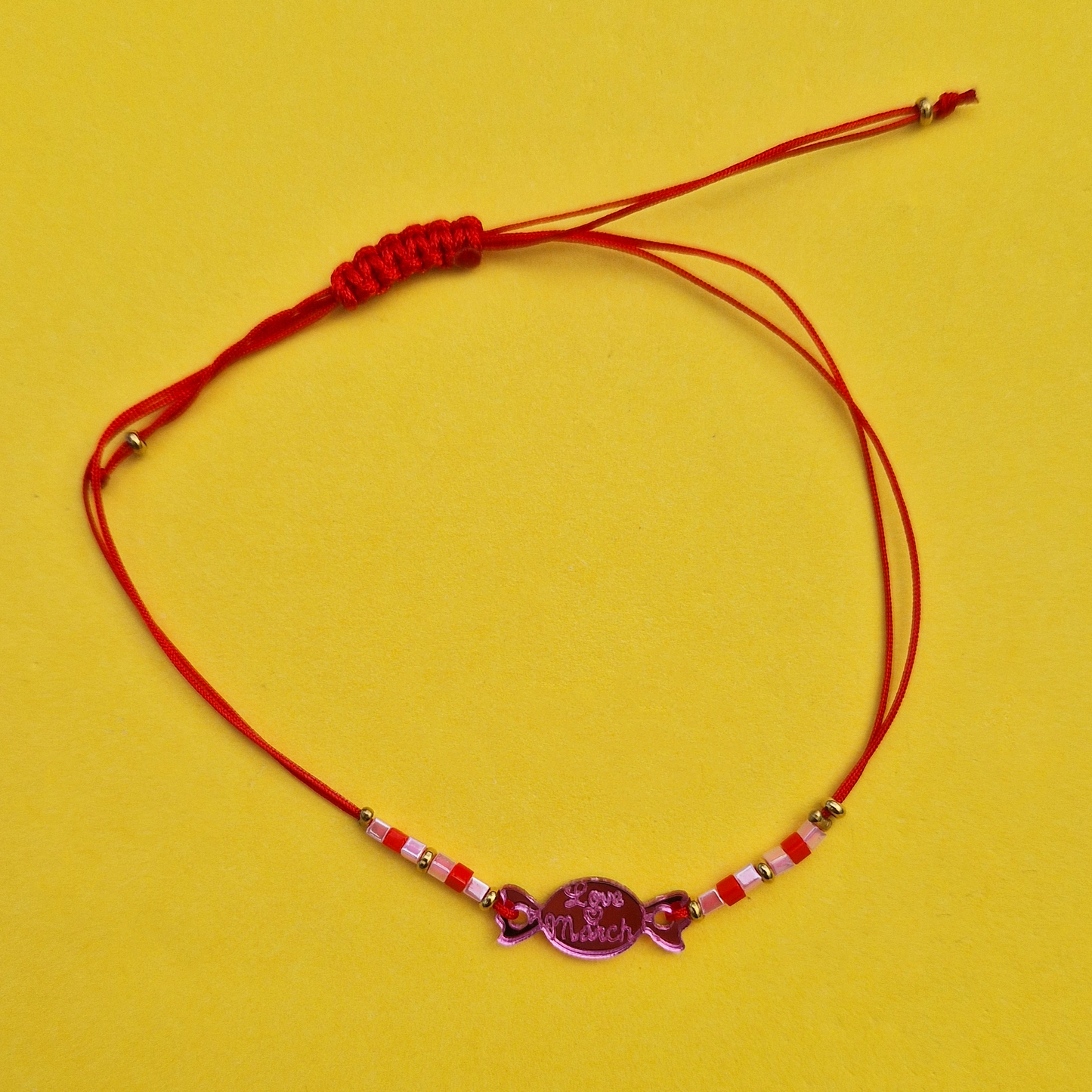 Μαρτάκι Χειροποίητο Πλέξι Φούξια Καραμέλα, Χάντρες Miyuki και Μακραμέ για Ενήλικες και Παιδιά