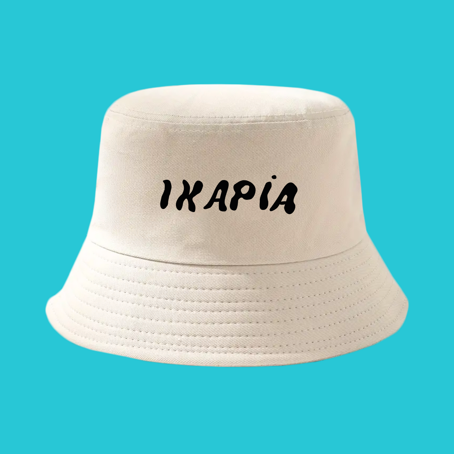 Μπεζ Bucket Hat Unisex Καπέλο Ικαρία Μαύρο