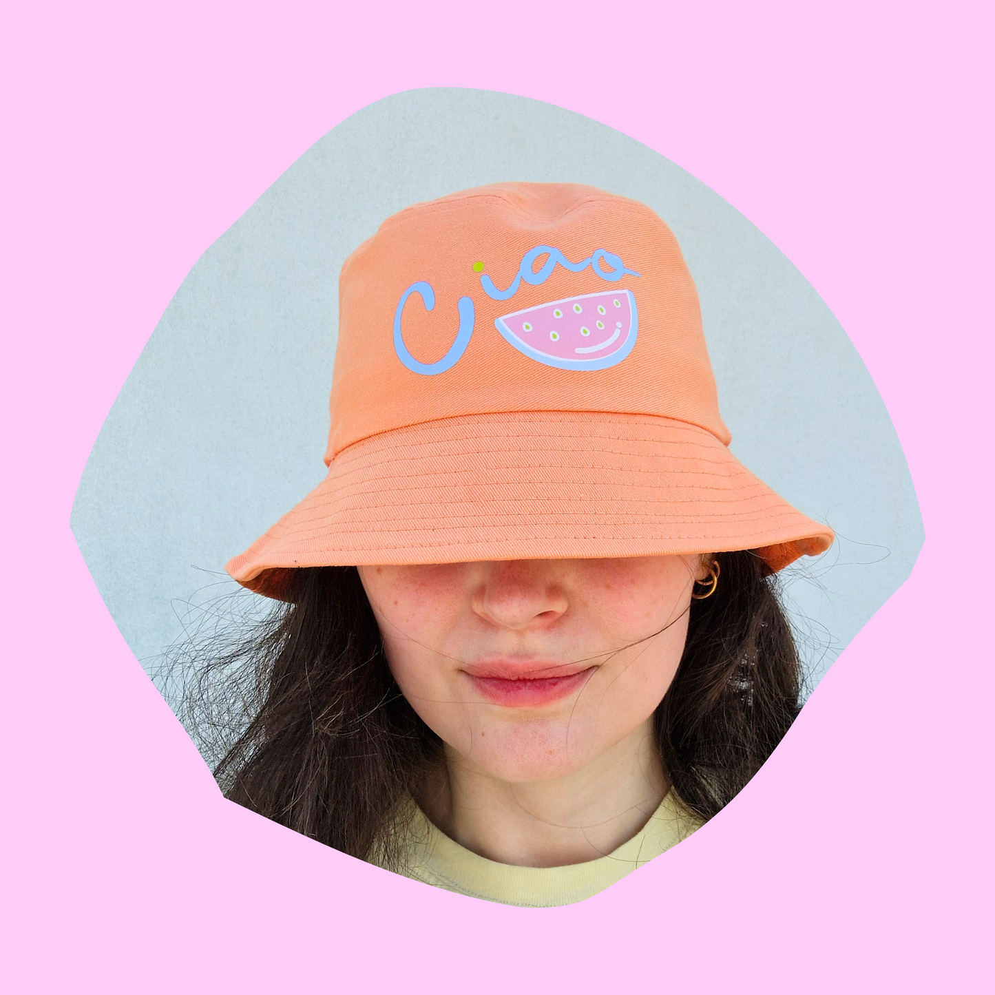 Πορτοκαλί Bucket Hat Καπέλο Ciao με Καρπουζάκι