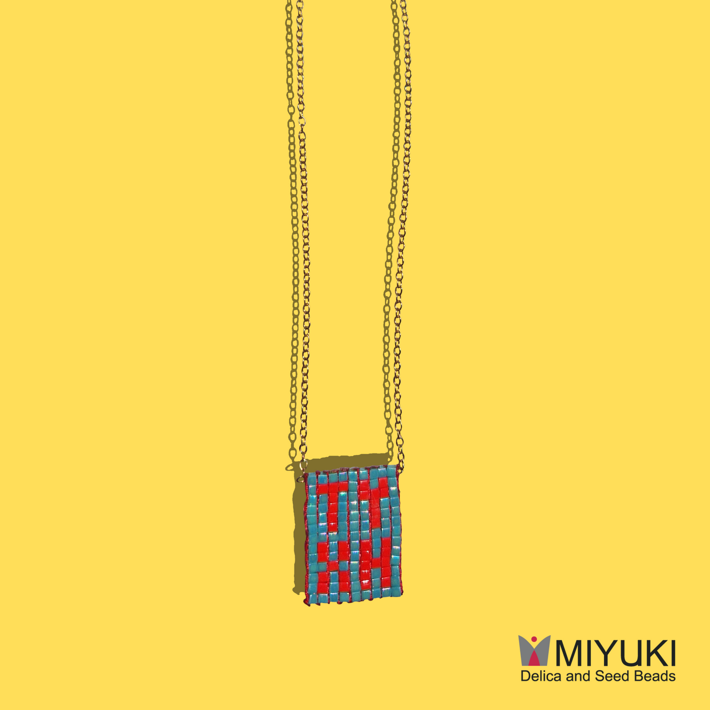 Χειροποίητο Κολιέ Τύχη από Χάντρες MIYUKI σε Ατσάλινη Χρυσή Αλυσίδα