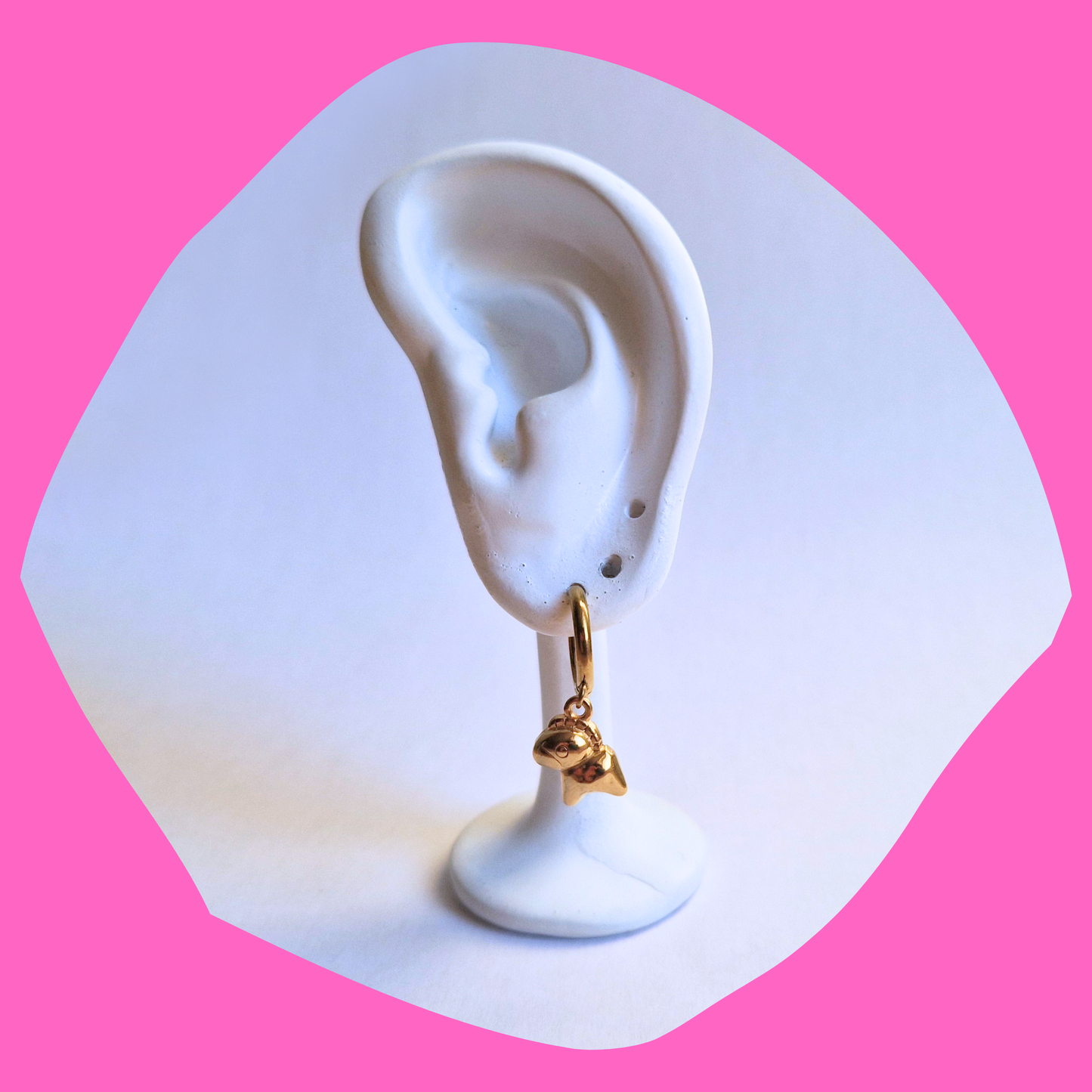 Χριστουγεννιάτικα Ατσάλινα Χρυσά Σκουλαρίκια Αλογάκι