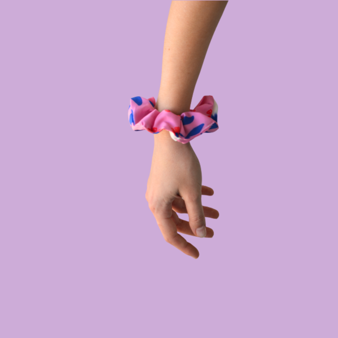 Scrunchie Σούρα Μαλλιών Pink Beetles