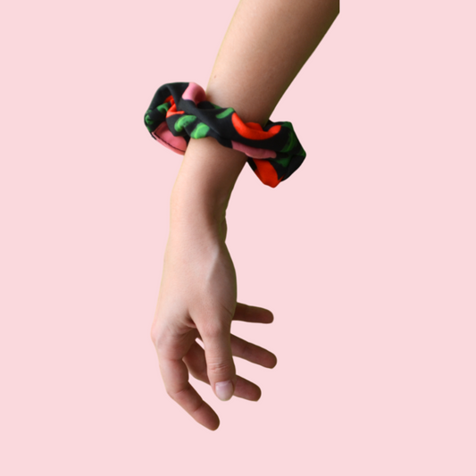 Scrunchie Σούρα Μαλλιών Black Hearts