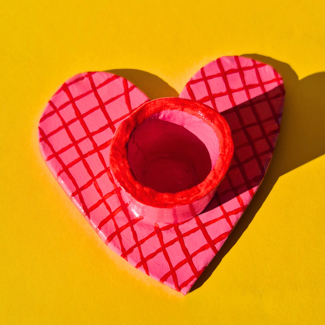 Limited Edition Χειροποίητo Κεραμικό Κηροπήγιο Heart