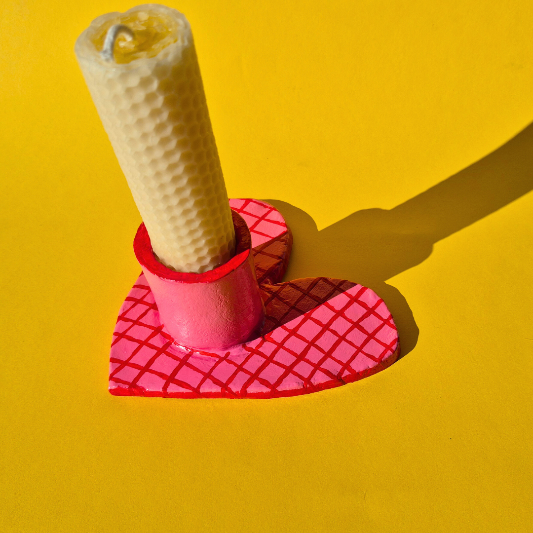 Limited Edition Χειροποίητo Κεραμικό Κηροπήγιο Heart