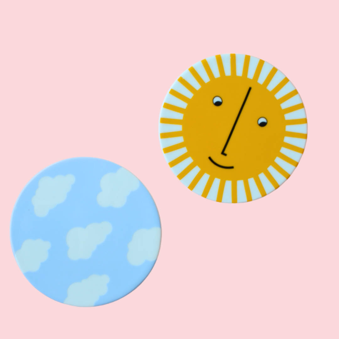 Πορσελάνινο Σετ Xειροποίητα Σουβέρ Sun-Clouds