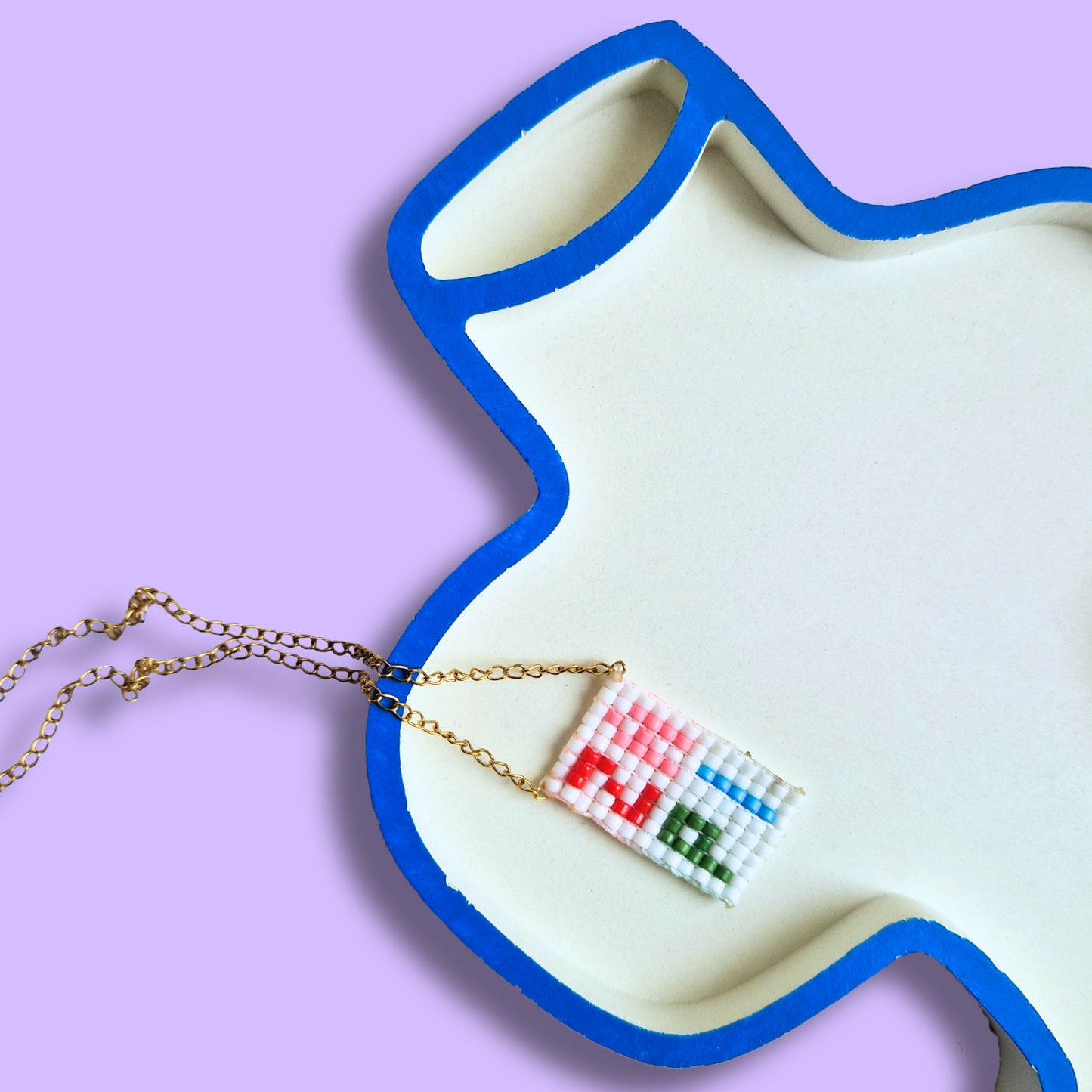 Χειροποίητο Κολιέ Ζάρι από Χάντρες σε Ατσάλινη Χρυσή Αλυσίδα