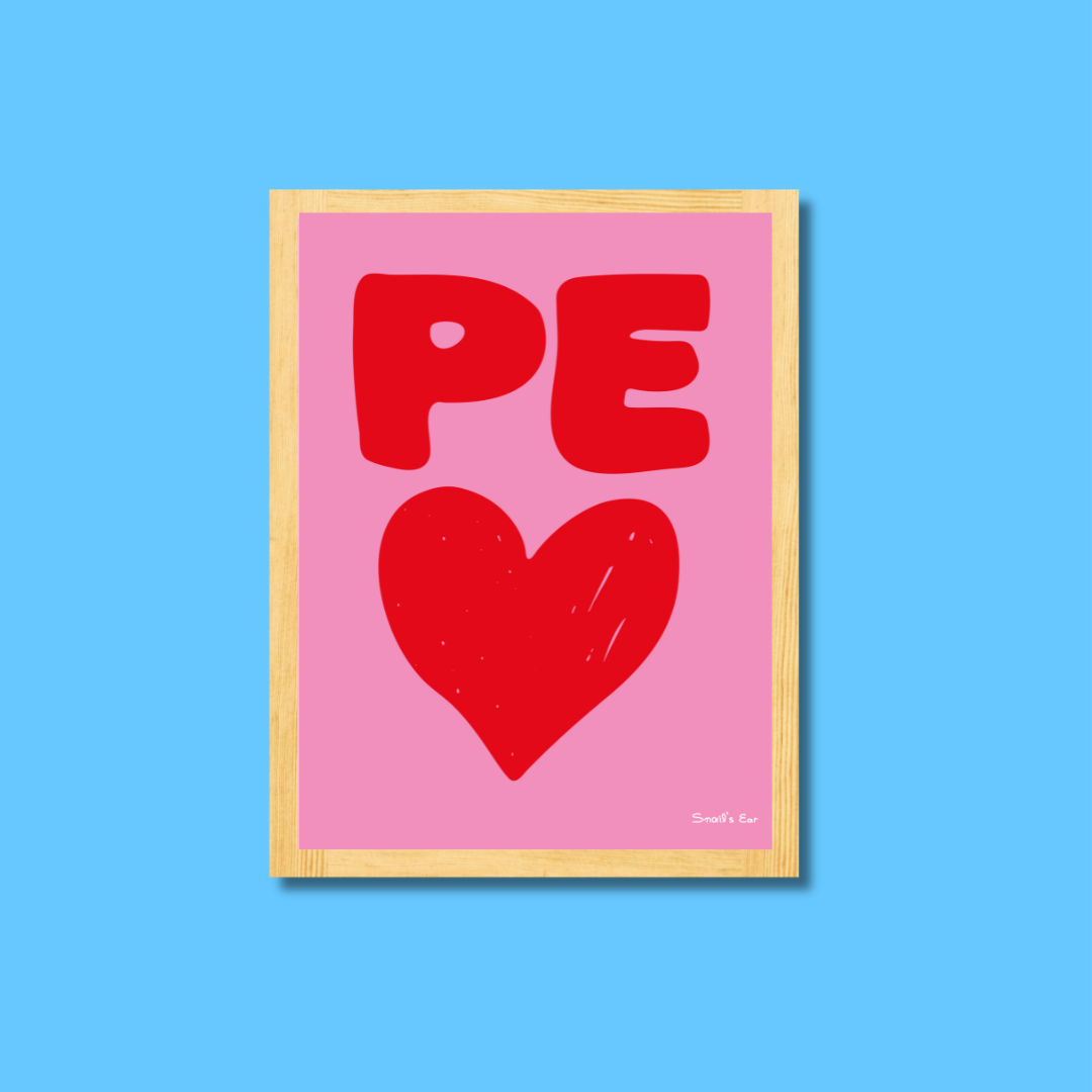 Αφίσα Ροζ Ρε Κόκκινη Καρδούλα