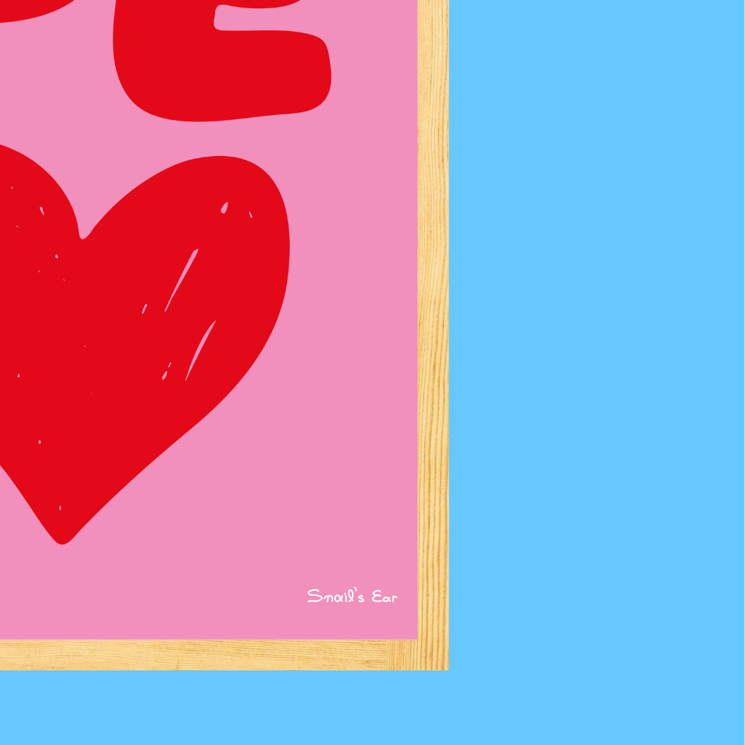 Αφίσα Ροζ Ρε Κόκκινη Καρδούλα