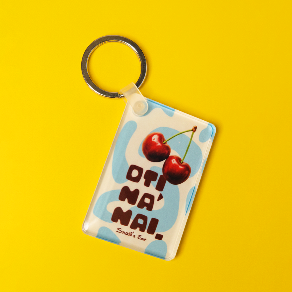 Ακρυλικό Μπρελόκ Κεράσι ΟΤΙ ΝΑ'ΝΑΙ Γαλάζιο Μίας Όψης