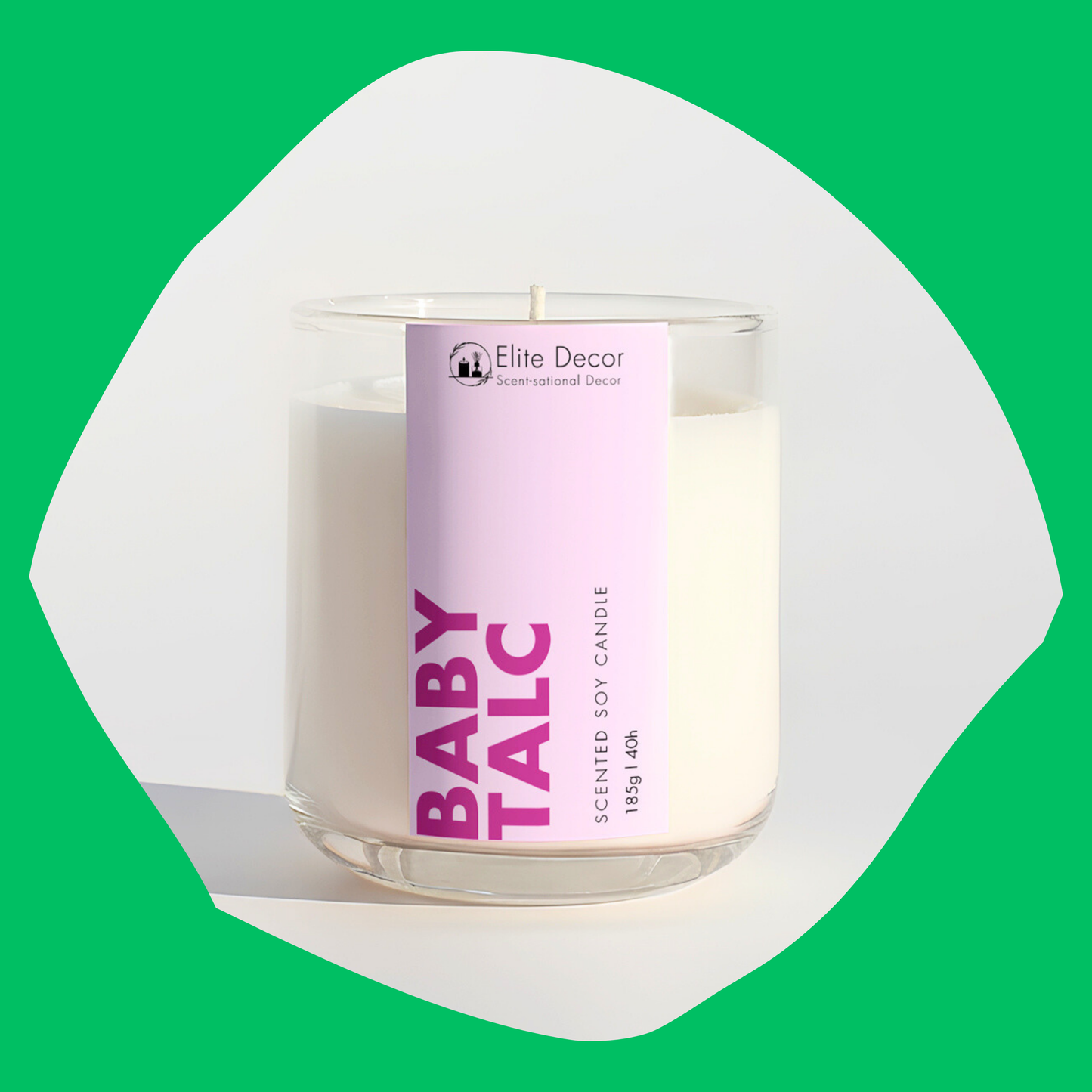 Αρωματικό Κερί Σόγιας σε Γυάλινο Δοχείο Baby Talc 185gr