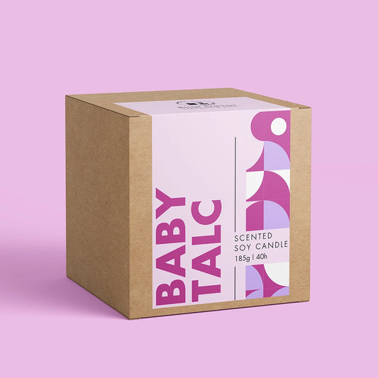 Αρωματικό Κερί Σόγιας σε Γυάλινο Δοχείο Baby Talc 185gr
