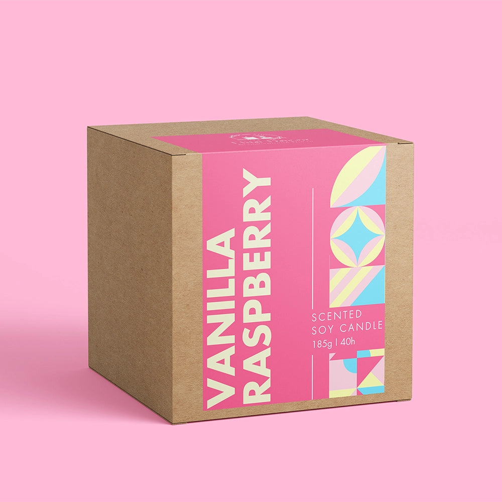 Αρωματικό Κερί Σόγιας σε Γυάλινο Δοχείο Vanilla Raspberry 185gr