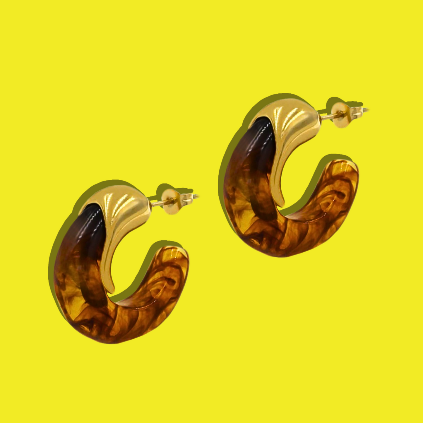 Ατσάλινα-Ακρυλικά Σκουλαρίκια Καρφωτά