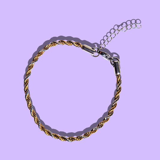 Βραχιόλι Ατσάλινο Δίχρωμο Χρυσό-Ασημένιο