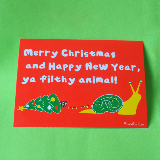 Χριστουγεννιάτικη Ευχετήρια Κάρτα Merry X-mas & A Happy New Year Ya Filthy Animal