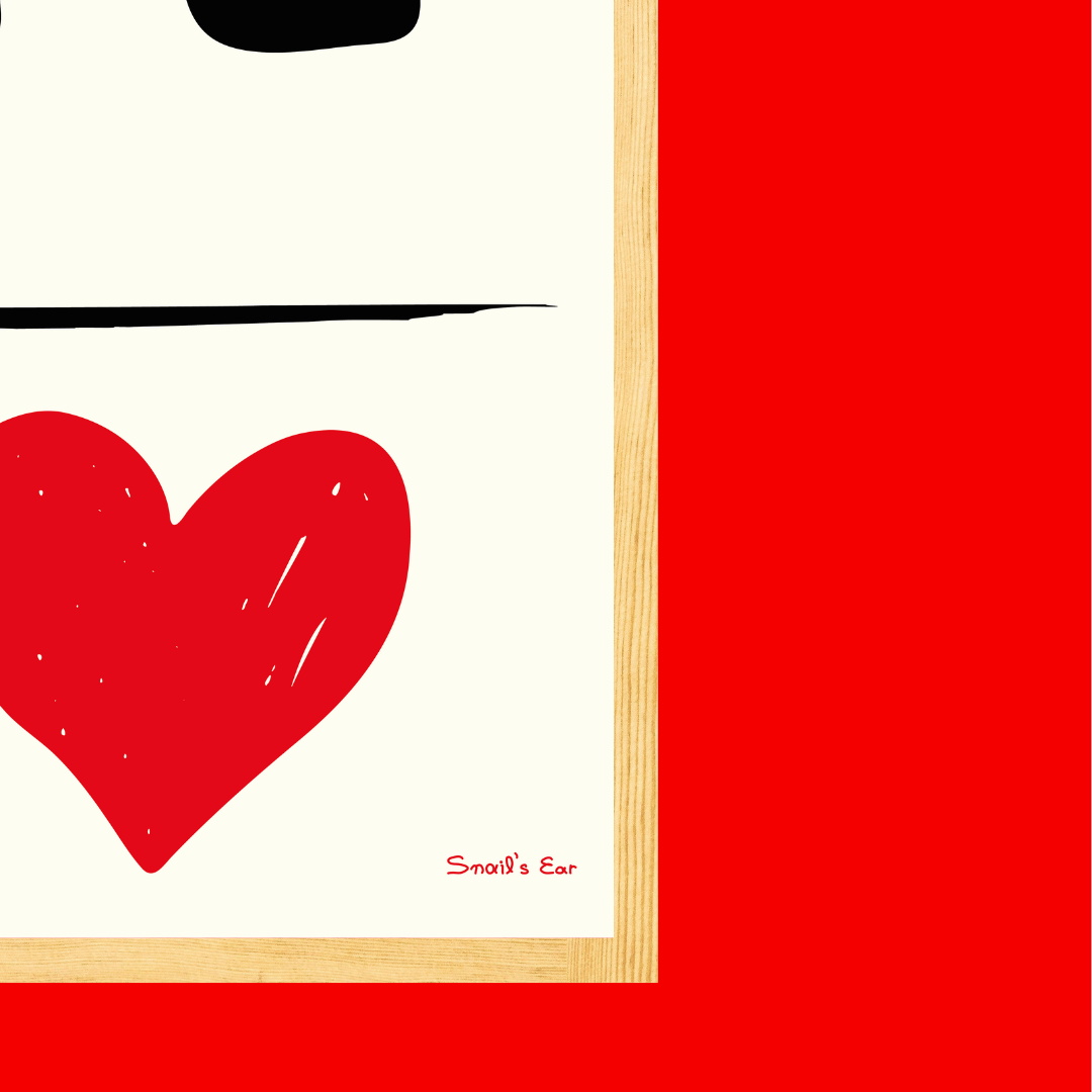 Custom Αφίσα Ivory Ρε Κόκκινη Καρδούλα με Μαρκαδόρο για Συμπλήρωμα Κενού