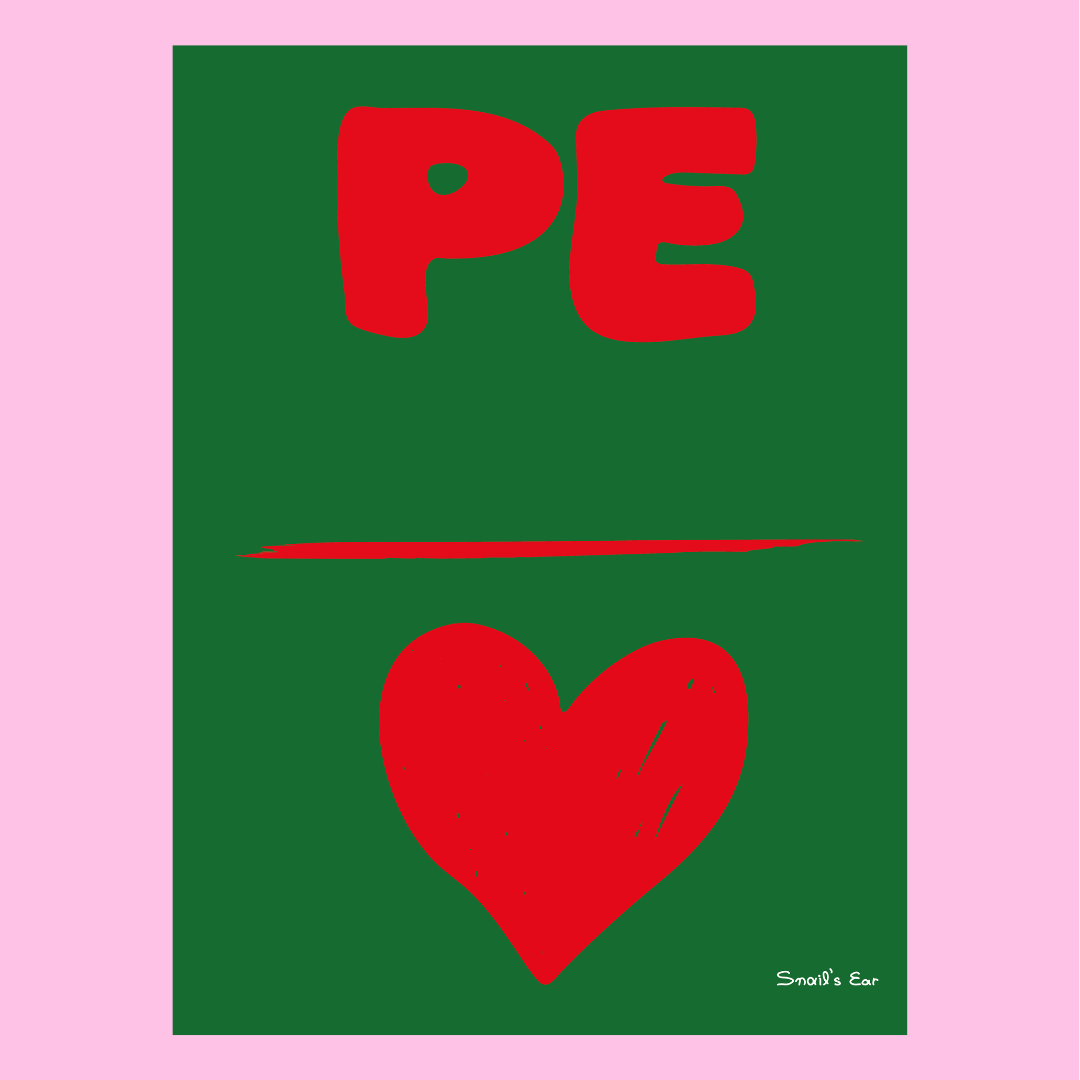 Custom Αφίσα Πράσινη Ρε Κόκκινη Καρδούλα με Μαρκαδόρο για Συμπλήρωμα Κενού