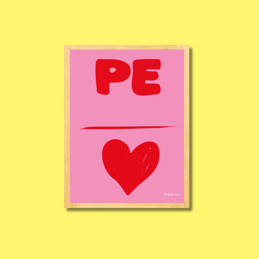 Custom Αφίσα Ροζ Ρε Κόκκινη Καρδούλα με Μαρκαδόρο για Συμπλήρωμα Κενού