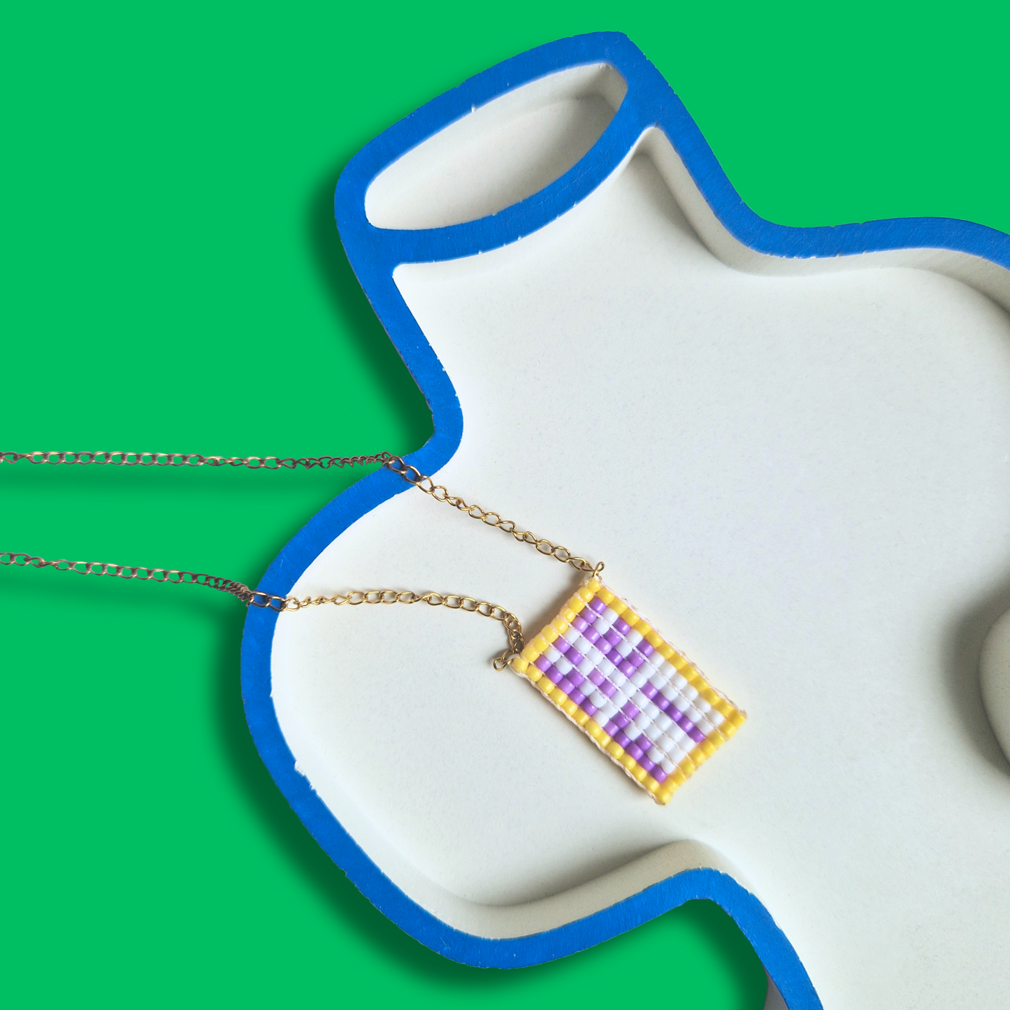 Χειροποίητο Κολιέ Kefi - Κέφι από Χάντρες σε Ατσάλινη Χρυσή Αλυσίδα