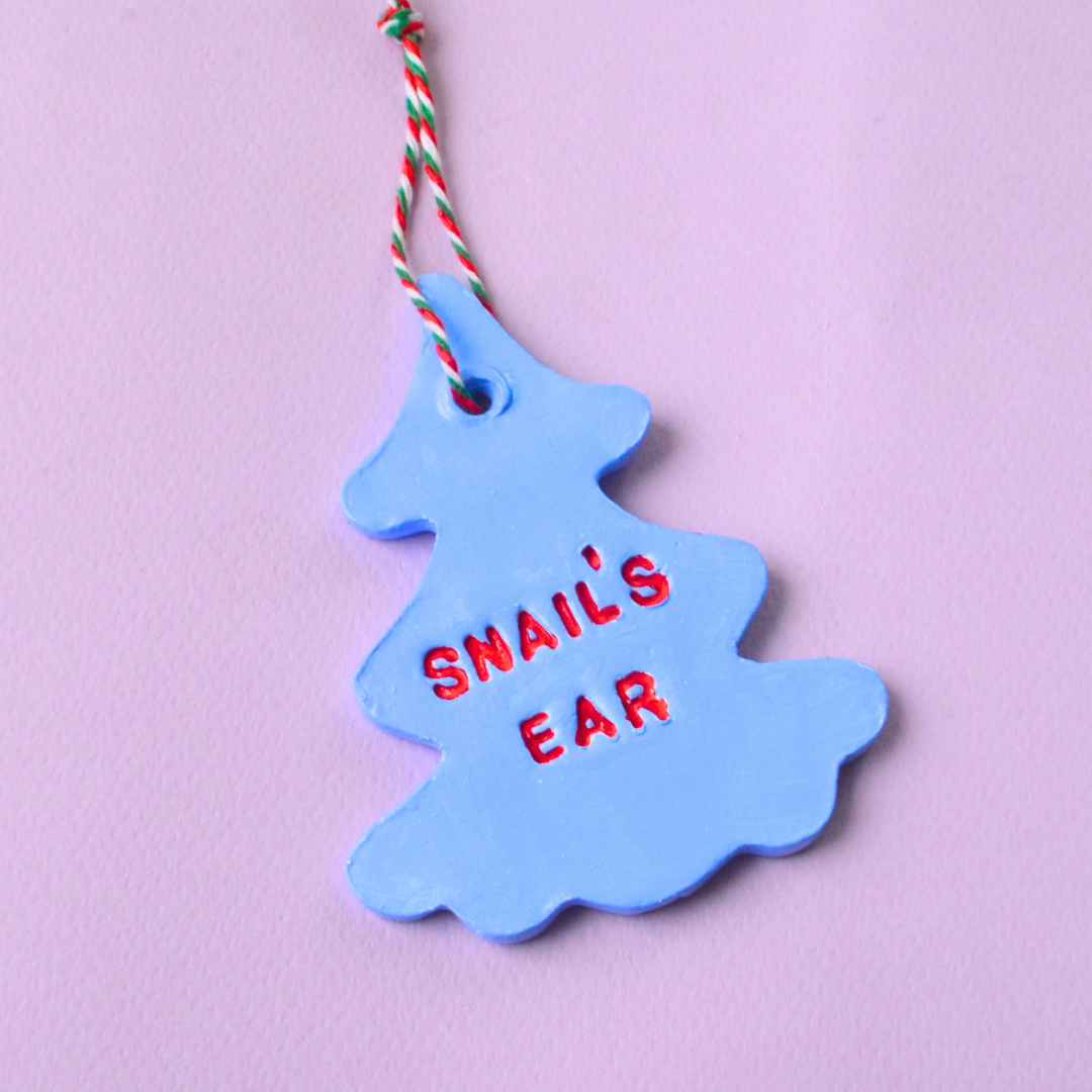 Χειροποίητο Χριστουγεννιάτικο Κεραμικό Στολίδι Γαλάζιο Έλατο Ho-Ho