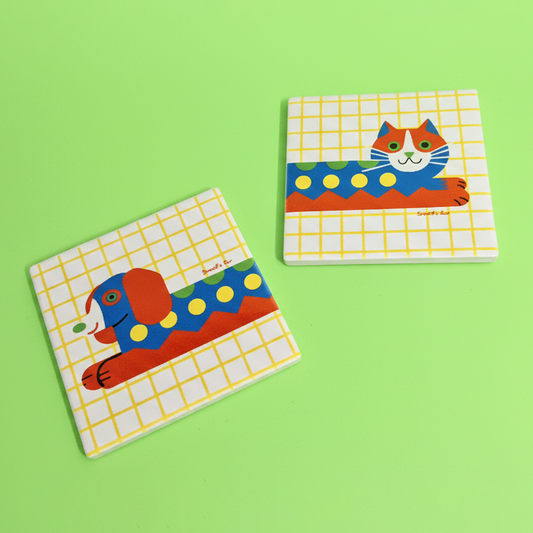 Κεραμικό Σετ Σουβέρ Σκύλος και Γάτα