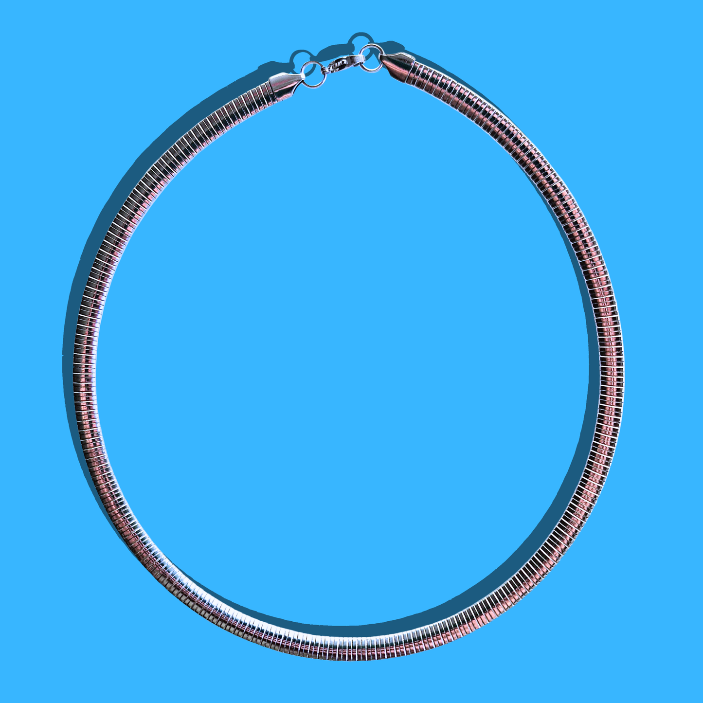 Κολιέ Λαιμαριά Ατσάλινη Ασημένια