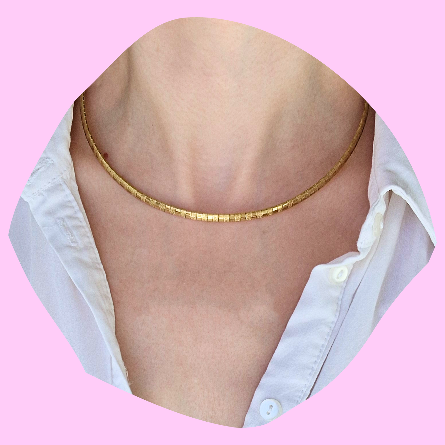 Κολιέ Λαιμαριά Ατσάλινη Χρυσή