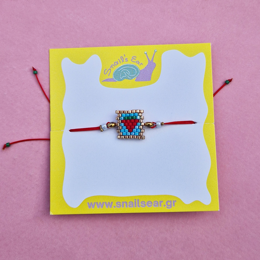 Μαρτάκι Χειροποίητο Φραουλίτσα από Χάντρες Miyuki και Μακραμέ για Ενήλικες και Παιδιά