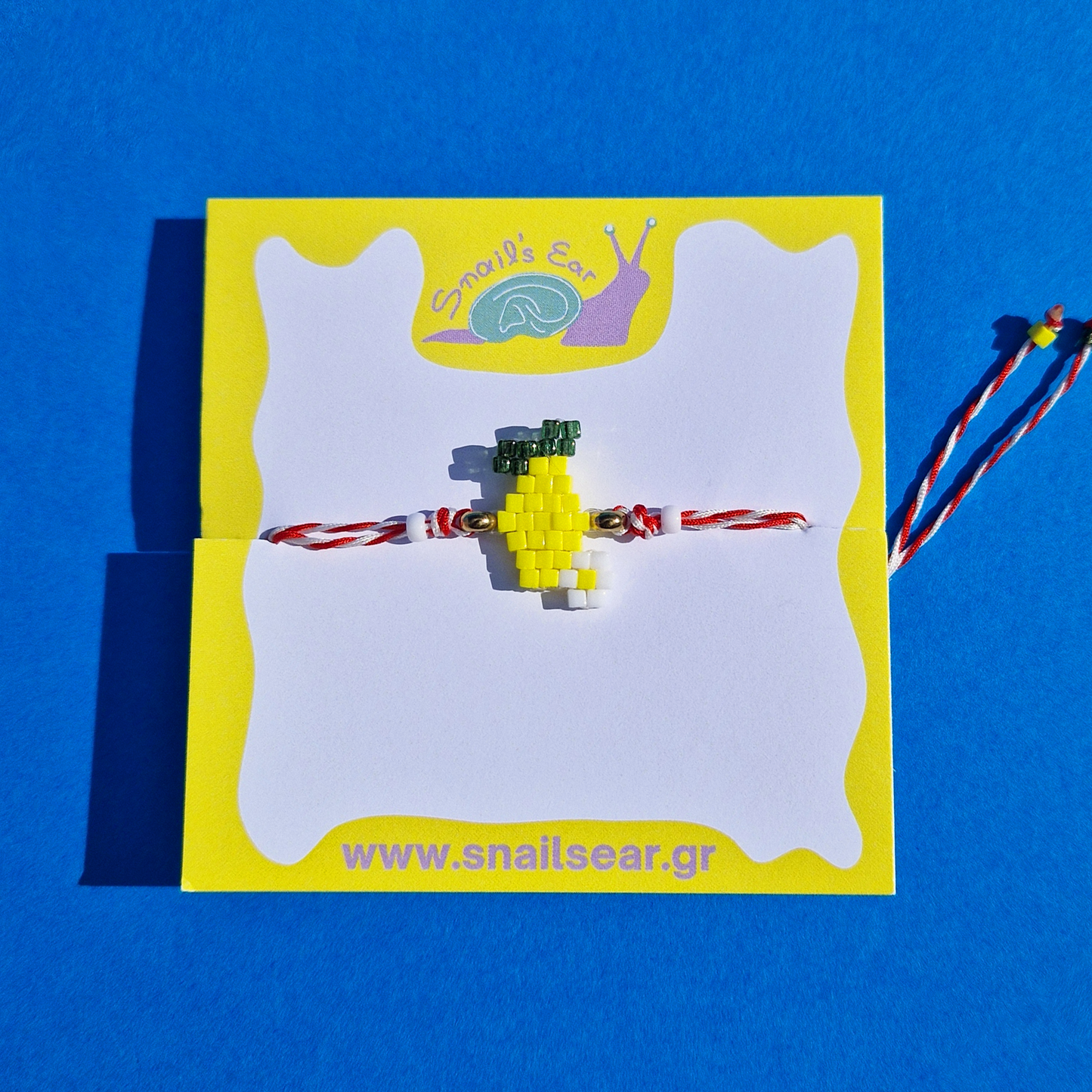 Μαρτάκι Χειροποίητο Λεμονάκι με Λουλούδι από Χάντρες Miyuki και Μακραμέ για Ενήλικες και Παιδιά