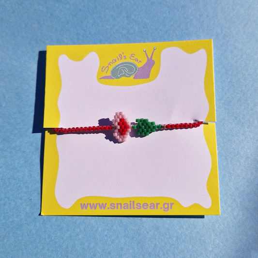 Μαρτάκι Χειροποίητο Τουλίπα Λουλούδι Καρδιά από Χάντρες Miyuki για Ενήλικες και Παιδιά