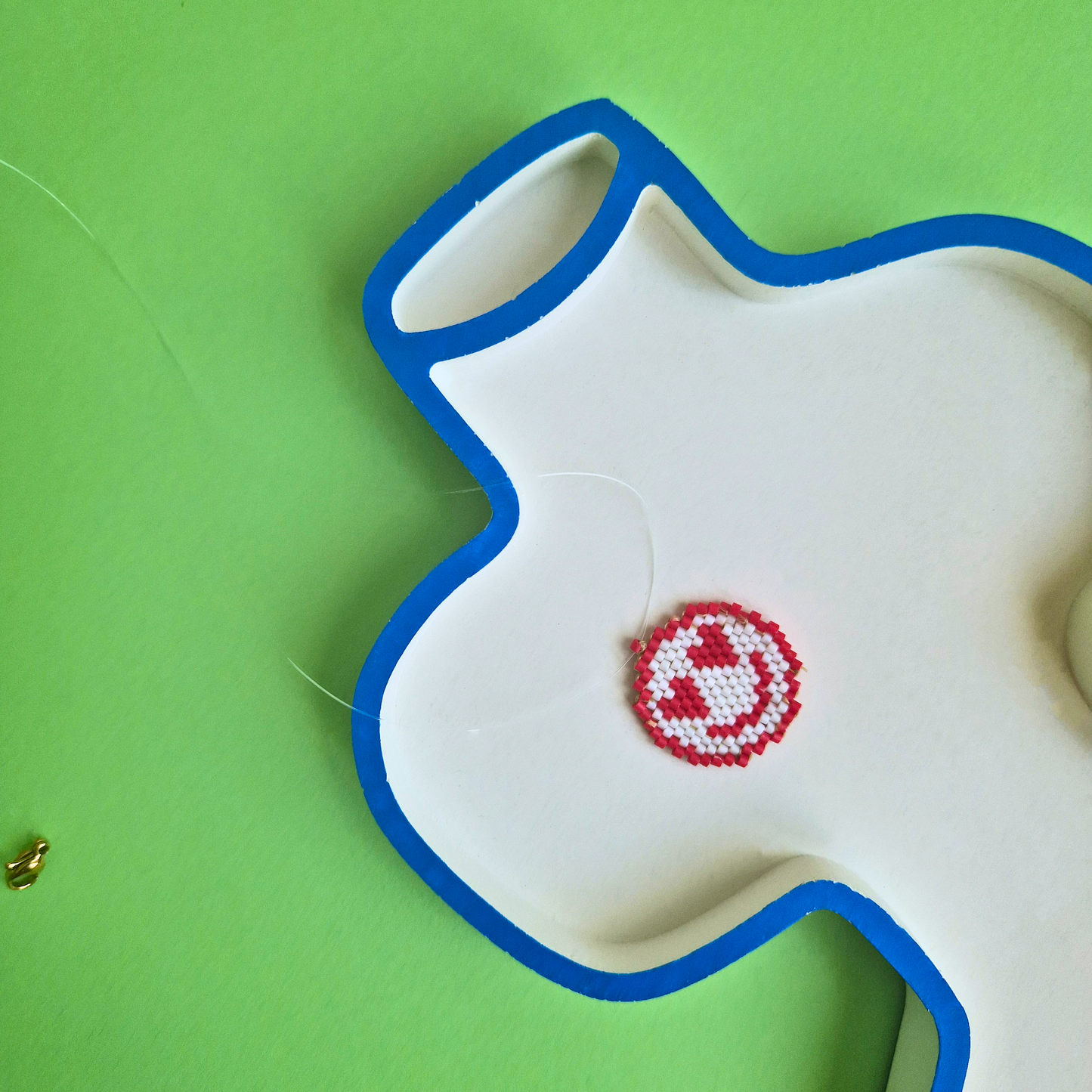 Χειροποίητο Κολιέ με Χαρούμενη Φατσούλα από Χάντρες Miyuki σε Πετονιά