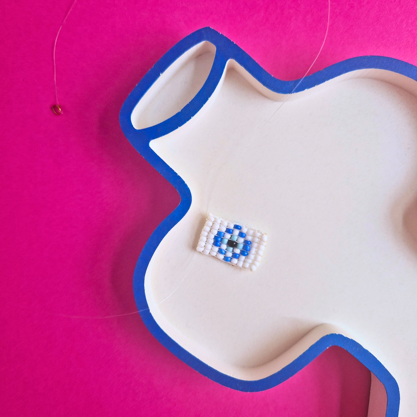 Χειροποίητο Κολιέ με Μάτι από Χάντρες σε Πετονιά