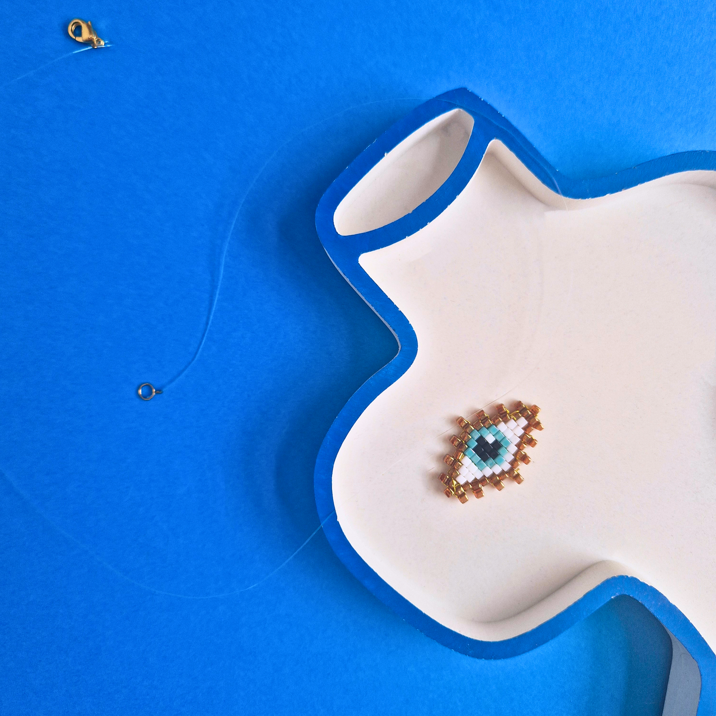 Χειροποίητο Κολιέ με Μάτι από Χάντρες Miyuki σε Πετονιά