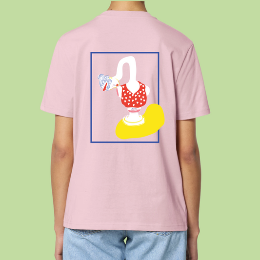 το Φιλί T-shirt Unisex Off Ροζ