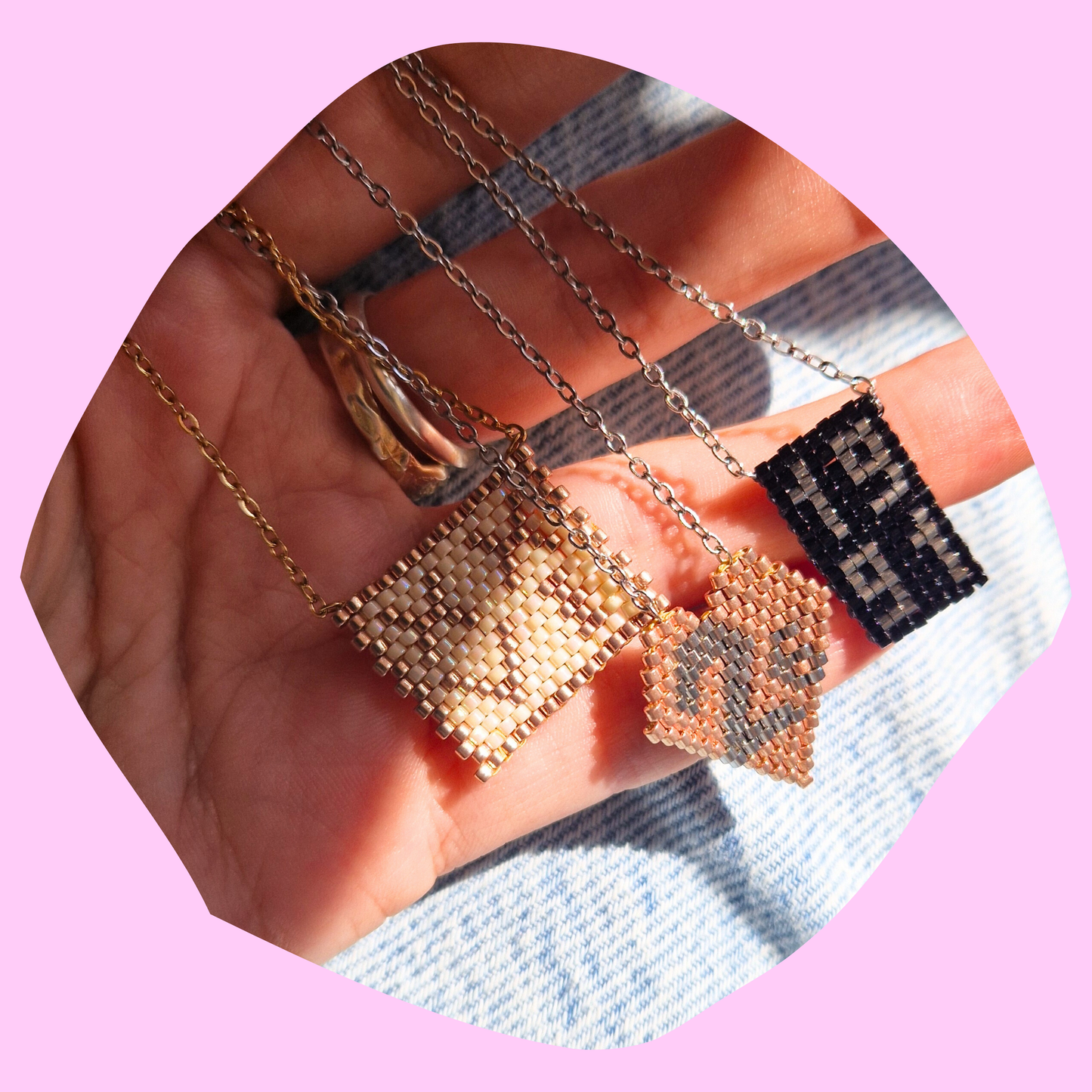 Χειροποίητο Κολιέ Γούρι 26 από Χάντρες MIYUKI σε Ατσάλινη Χρυσή Αλυσίδα