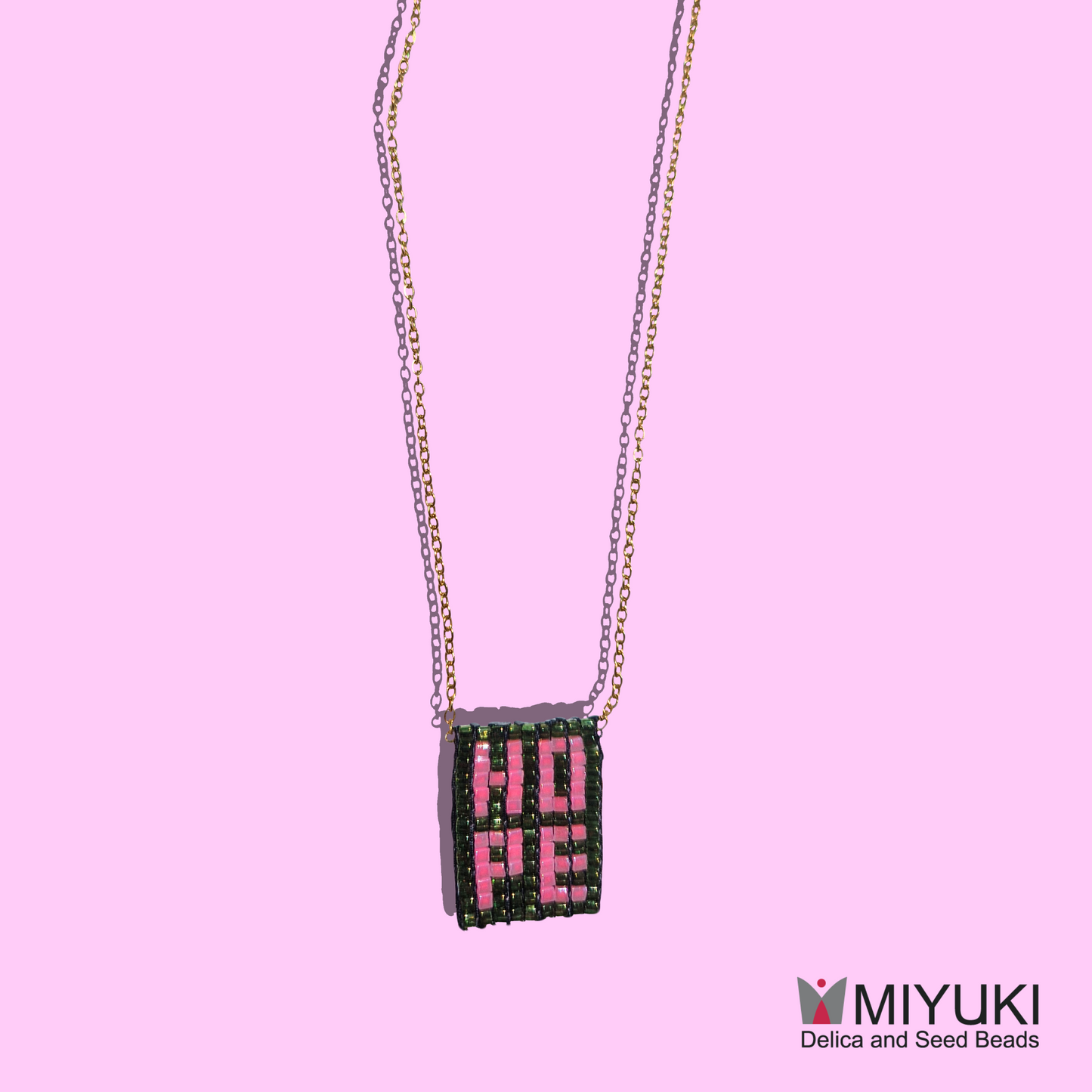 Χειροποίητο Κολιέ Hope από Χάντρες MIYUKI σε Ατσάλινη Χρυσή Αλυσίδα