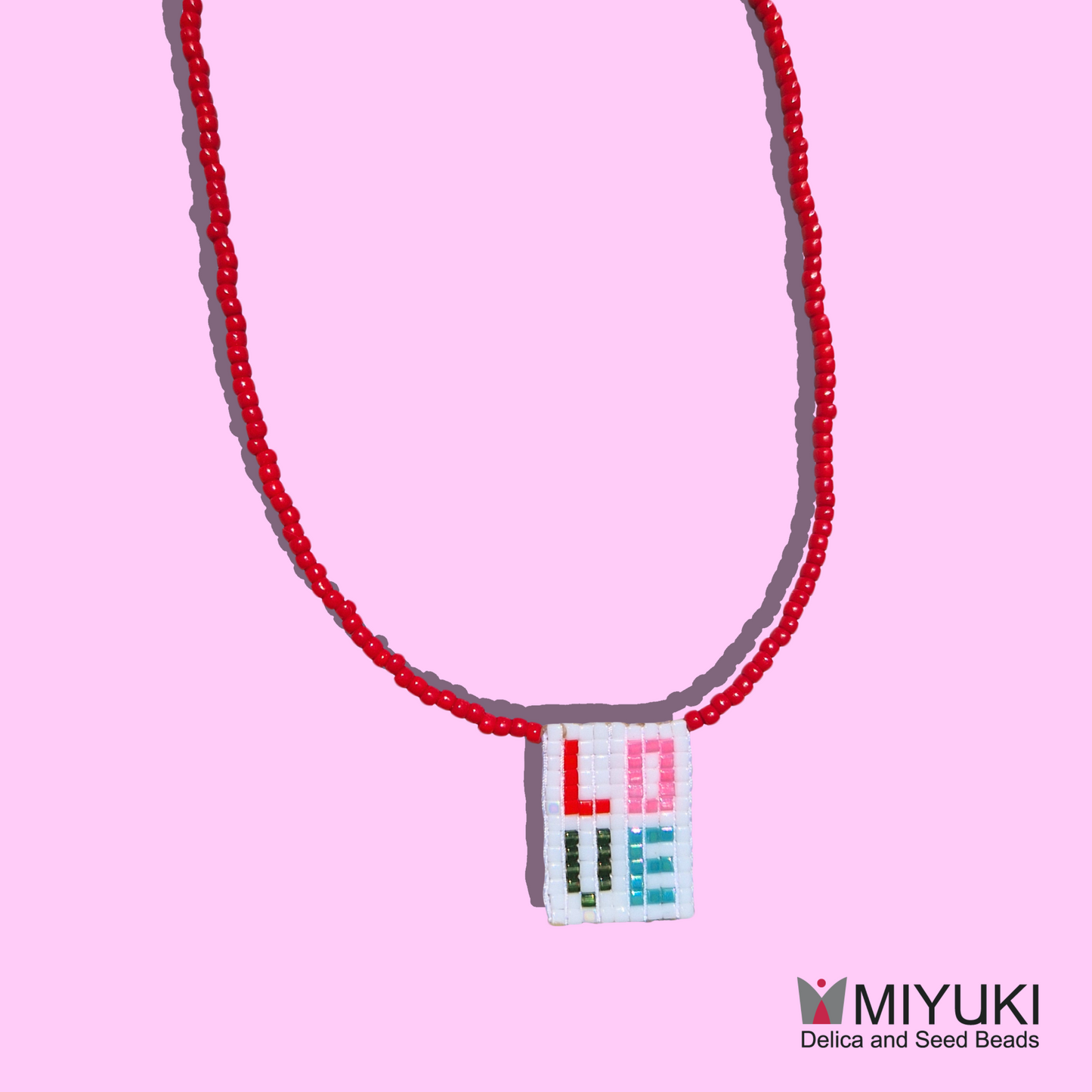 Χειροποίητο Κολιέ Love από Χάντρες MIYUKI