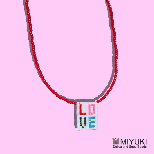 Χειροποίητο Κολιέ Love από Χάντρες MIYUKI