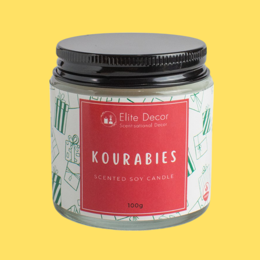 Χριστουγεννιάτικο Χειροποίητο Κερί Σόγιας με Άρωμα Κουραμπιέ 100gr
