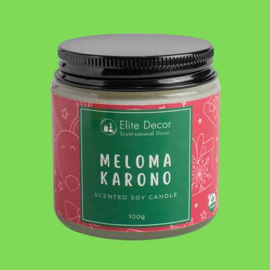 Χριστουγεννιάτικο Χειροποίητο Κερί Σόγιας με Άρωμα Μελομακάρονο 100gr