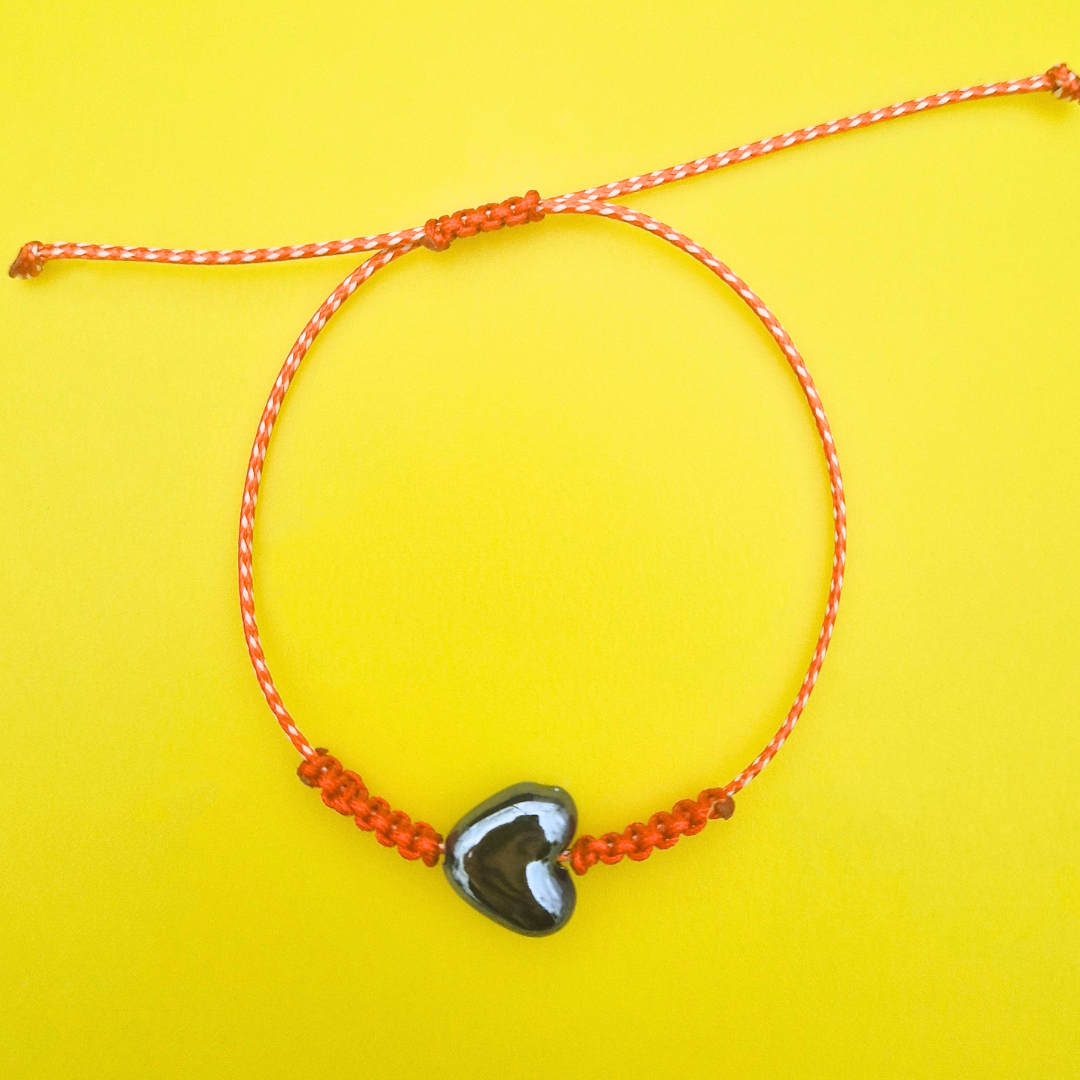 Μαρτάκι Χειροποίητο με Μπλε Κεραμική Καρδιά και Μακραμέ για Ενήλικες και Παιδιά